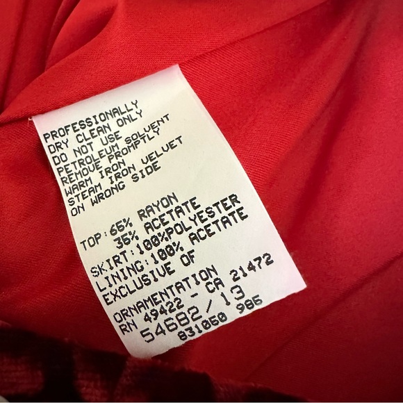 Jessica McClintock x Cache 90’s Vintage Crushed Velvet Satin Skirt Dress Size 10 - Picture 15 of 15